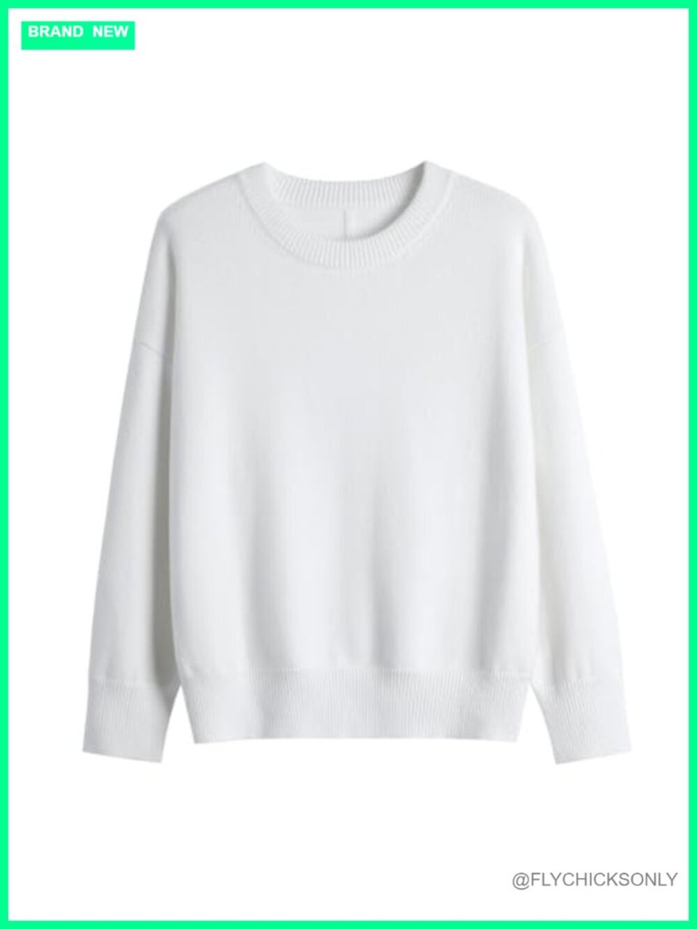Womens Crew Neck Long Sleeve Loose Classic Knit Pullover Sweater